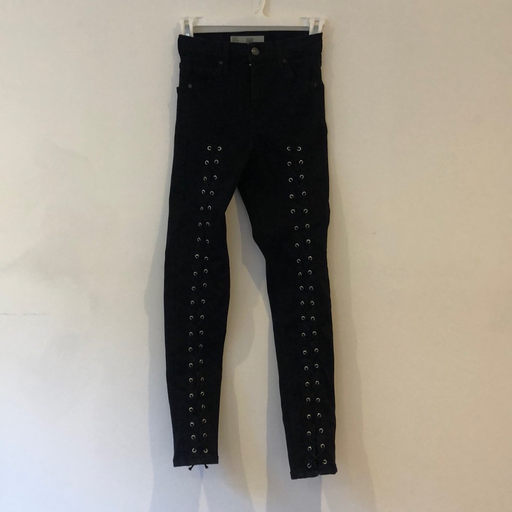 Topshop Jaime Lace Up Jeans